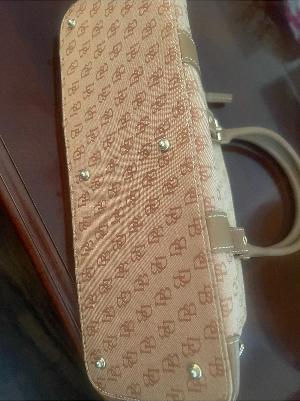 Dooney and Burke Logo-Print Satchel Handbag